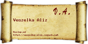 Veszelka Aliz névjegykártya